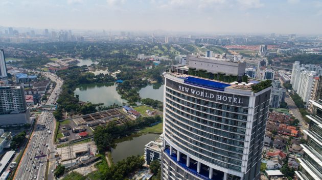 new world hotel aerial view