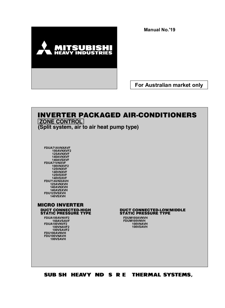 Service Manual Ducted Split Systems with Zone Function (FDUA, FDUM, FDU Series )