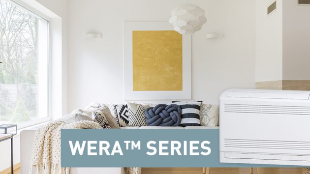 wera series floor standing heat pump in loungeroom